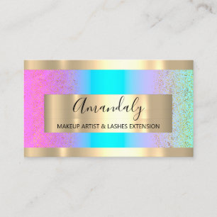 Golden Frame Event Planner Ombre Blue Confetti Visitenkarte