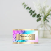 Golden Frame Event Planner Ombre Blue Pink Visitenkarte (Stehend Vorderseite)