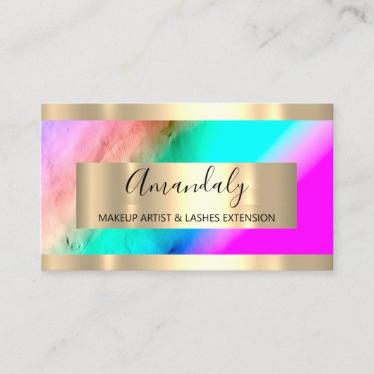 Golden Frame Event Planner Ombre Blue Visitenkarte (Vorderseite)