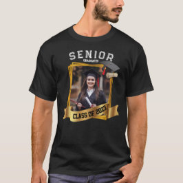 Golden Frame Foto Senior Graduation Party T-Shirt