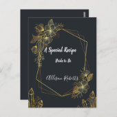 Golden Frame Navy Back Brautparty Rezept Postkarte (Vorne/Hinten)