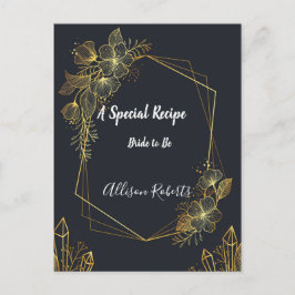 Golden Frame Navy Back Brautparty Rezept Postkarte