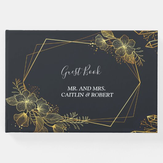 Golden Frame Navy-Back Gästebuch (Vorderseite)