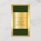 Golden Frame Roman Clock Cali Green vertikal Visitenkarte (Rückseite)