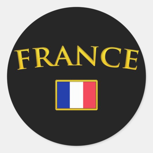 Golden France Runder Aufkleber (Vorderseite)