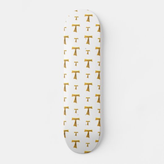 Golden Franciscan Tau Cross Skateboard (Vorderseite)