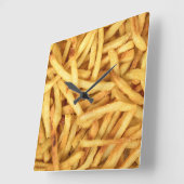 Golden French Fries Quadratische Wanduhr (Winkel)