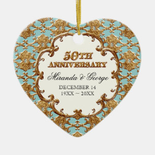 Golden French Swirl Ornament zum 50. Jubiläum
