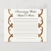 Golden French Swirl wünscht 50 Jahre alt Hinweiskarte (Vorderseite)