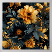 Golden Fringer Wasserfarbenblüten Poster (Vorne)