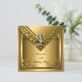 Golden Frog Elite Elegante Geburtstagsparty Einladung (Stehend Vorderseite)
