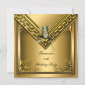 Golden Frog Elite Elegante Geburtstagsparty Einladung (Vorderseite)