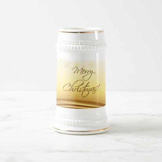 Golden Frohe Weihnachten Bierglas (Mittel)
