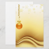 Golden Frohe Weihnachten Briefpapier (Vorne/Hinten)