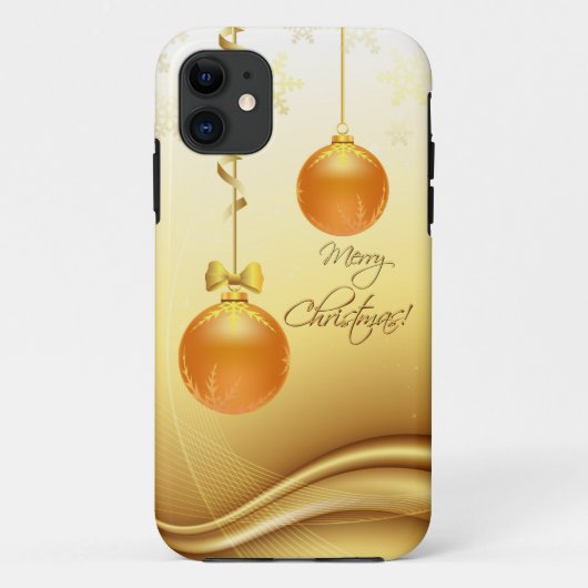 Golden Frohe Weihnachten Case-Mate iPhone Hülle (Rückseite)