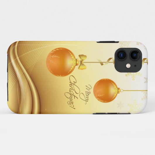 Golden Frohe Weihnachten Case-Mate iPhone Hülle (Rückseite (Horizontal))