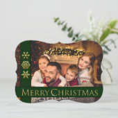 Golden Frohe Weihnachten Extravagant Cut Family Fo (Stehend Vorderseite)