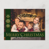 Golden Frohe Weihnachten Familienurlaub Foto Postkarte (Vorderseite)