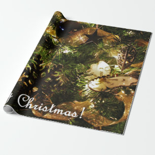 Golden Frohe Weihnachten Geschenkpapier