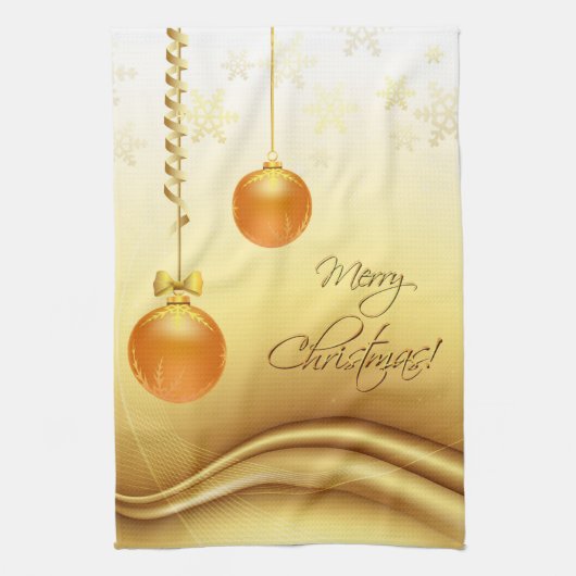 Golden Frohe Weihnachten Handtuch (Vertikal)