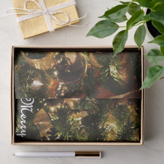 Golden Frohe Weihnachten Seidenpapier (Geschenk)