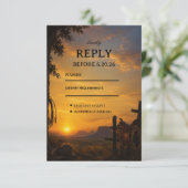 Golden Frontier-Erbe RSVP Karte (Stehend Vorderseite)