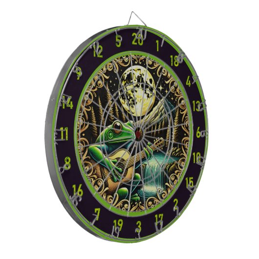 Golden Frosch Serenades unter Mondlicht Dartscheibe (Vorderseite Links)