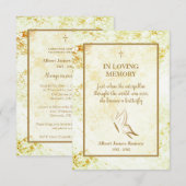 Golden Funeral Butterfly Motivational Quote Mitteilungskarte (Vorne/Hinten)