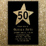 Golden Funkelnd Star 50. Geburtstagsparty Einladun Einladung<br><div class="desc">Personalisieren Sie diese eleganten funkelnd Stern 50. Geburtstag Party Einladungen mit atemberaubenden Gold Imitat Glitzer Effekt.</div>