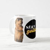 Golden Funny Retriever Hunde Tasse Geschenk bleibe (Vorderseite Links)