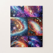 Golden galactic lila Blue Neon Star Universum Puzzle (Vertikal)