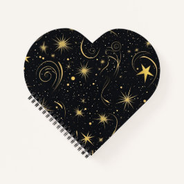 Golden Galaxy Heart Notebook Notizblock