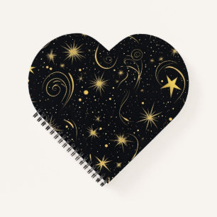 Golden Galaxy Heart Notebook Notizblock