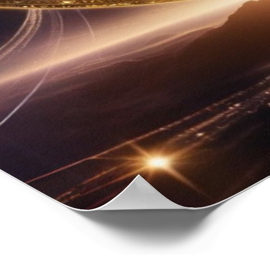 Golden Galaxy Zodiac Mandala | Luxusposter Poster (Ecke)