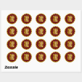 Golden Ganesha Design Runder Aufkleber (Blatt)