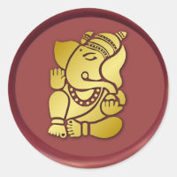 Golden Ganesha über das Siegel Roter Wachs