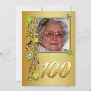Golden Garden 100. Geburtstagsfeier Einladung