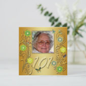 Golden Garden 101. Geburtstagsfeier Einladung (Stehend Vorderseite)