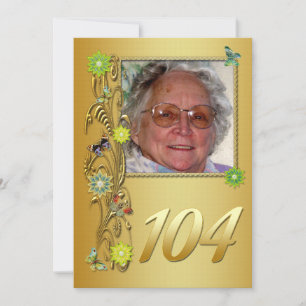 Golden Garden 104. Geburtstagsfeier Einladung