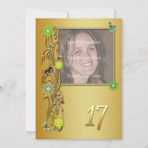 Golden Garden 17. Geburtstagsfeier Einladung