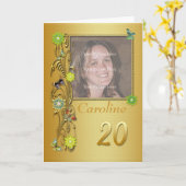 Golden Garden 20. Foto Geburtskarte Karte (Gelbe Blume)