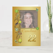 Golden Garden 22ND Foto Geburtskarte Karte (Vorderseite)