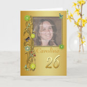 Golden Garden 26. Foto Geburtskarte Karte (Gelbe Blume)