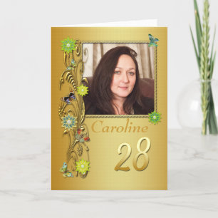 Golden Garden 28. Foto Geburtskarte Karte