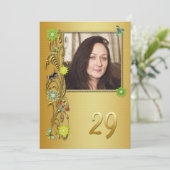 Golden Garden 29. Geburtstagsfeier Einladung (Stehend Vorderseite)