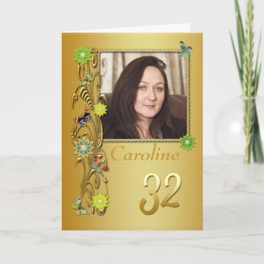 Golden Garden 32. Foto Geburtskarte Karte (Vorderseite)