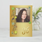 Golden Garden 36. Geburtstagsfeier Einladung (Stehend Vorderseite)