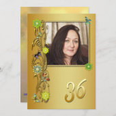 Golden Garden 36. Geburtstagsfeier Einladung (Vorne/Hinten)