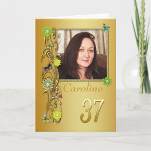 Golden Garden 37. Foto Geburtskarte Karte