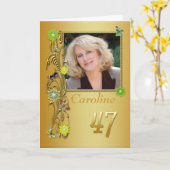 Golden Garden 47. Foto Geburtskarte Karte (Gelbe Blume)